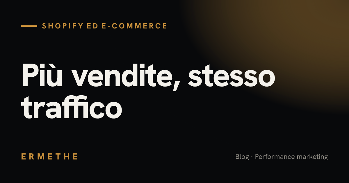 Copertina tipografica dell'articolo su come aumentare le vendite di un e-commerce senza aumentare il traffico