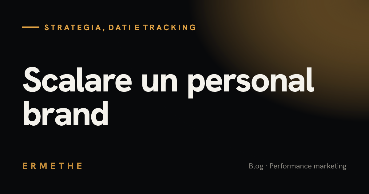 Copertina tipografica dell'articolo su come scalare un e-commerce personal brand